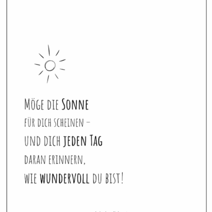 Möge die Sonne...