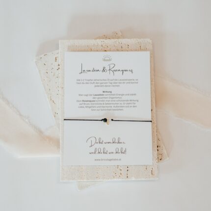 Armband mit Lavastein und Rosenquarz