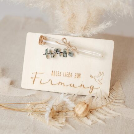 Holzkarte zur Firmung