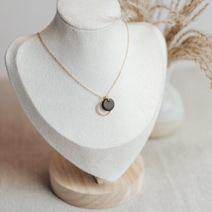 Halskette bubble circles schwarz gold