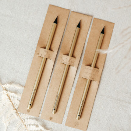 Bleistift mit Aufdruck und Verpackung